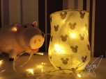 Fertiges Windlicht mit Mickey Mouse Muster