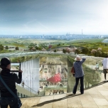 Blick über das Gelände von Europa City - Konzeptzeichnung