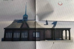 Entwurf für ein Gebäude, das an eine Kirche erinnert