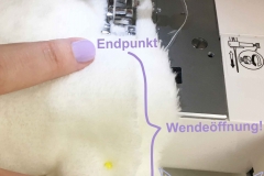 Markierung für die Punkte beim Nähen