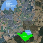 Karte mit bestehendem Kerngebiet, Villages Nature und Ranch