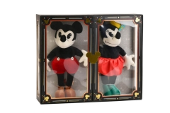 Retro Plüschfiguren von Mickey Mouse und Minnie Mouse