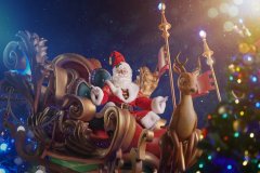 Santa Claus / Der Weihnachsmann in seinem Schlitten bei Mickey's Dazzling Christmas Parade