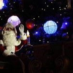 Der Weihnachtsmann in seinem Schlitten