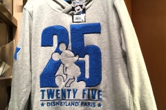 Hellgrauer Pullover mit großer 25 in Blau und einer Mickey mouse Silhouette