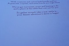 Die Einleitung zur Speisekarte des Storybook Dinners Die Einleitung zur Speisekarte des Storybook Dinners