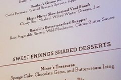 Speisekarte für das Storybook Dining mit Schneewittchen im Artist Point
