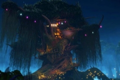 Fan Art Zeichnung zu Splash Mountain: gestrandetes Boot in einem Baum