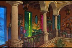 Galerie mit Türen zu den einzelnen Räumen des The Magical Madrigal House Galerie mit Türen zu den einzelnen Räumen des The Magical Madrigal House