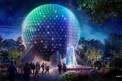 Konzeptzeichnung zur Beleuchtung von Spaceship Eart in Epcot