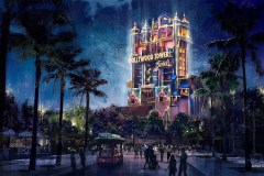 Konzeptzeichnung zur Beleuchtung vom Tower of Terror in Disney's Hollywood Studios