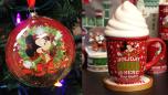 christbaumkugel mit Mickey Mouse und Porzellantasse mit Sahnehaube