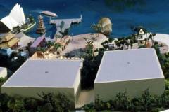 World Showcase Modelle detailliert – von links nach rechts – Australien & Neuseeland, Taiwan, and möglicherweise Marokko und Costa Rica (© The Walt Disney Company)
