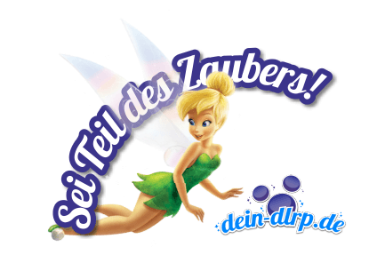 Sei Teil des Zaubers Logo mit Tinkerbell