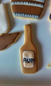 Cookie in Form einer Flasche Rum