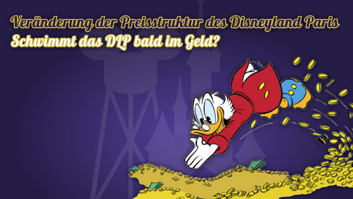 Preissstruktur des Disneyland ändert sicht: Bild von Dagobert der im Geld schwimmt