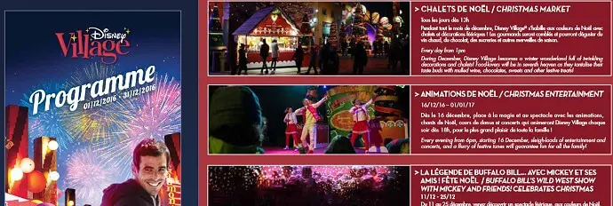 Disney Village Programm für Dezember 2016