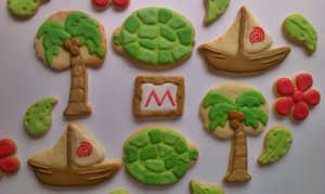 Vaiana Kekse: Schiff, Palmen, Schildkröten, Muscheln