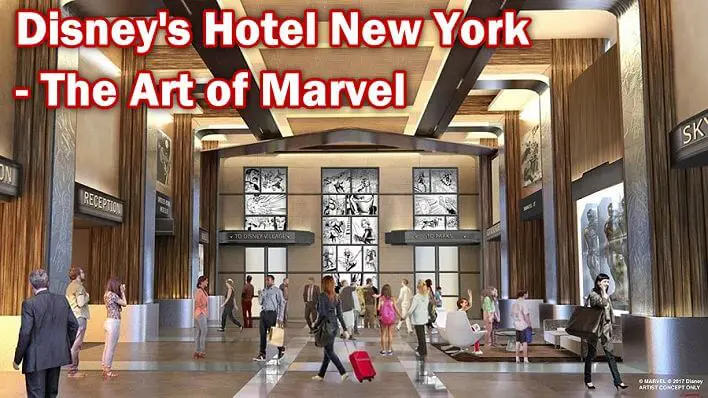 Concept Art der Lobby von Disney's Hotel New York The Art of Marvel