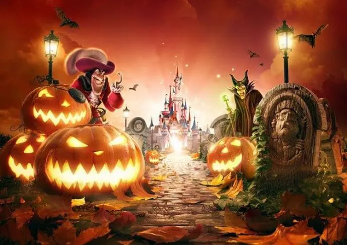 Halloween 2017 im Disneyland Paris Concept Art zu Halloween 2017 im Disneyland mit Captain Hook, Malefiz, Boot Hill Grabstein