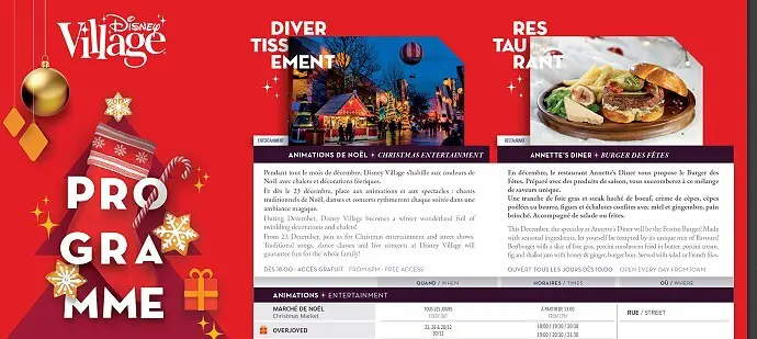 Programm Disney Village - Dezember 2017