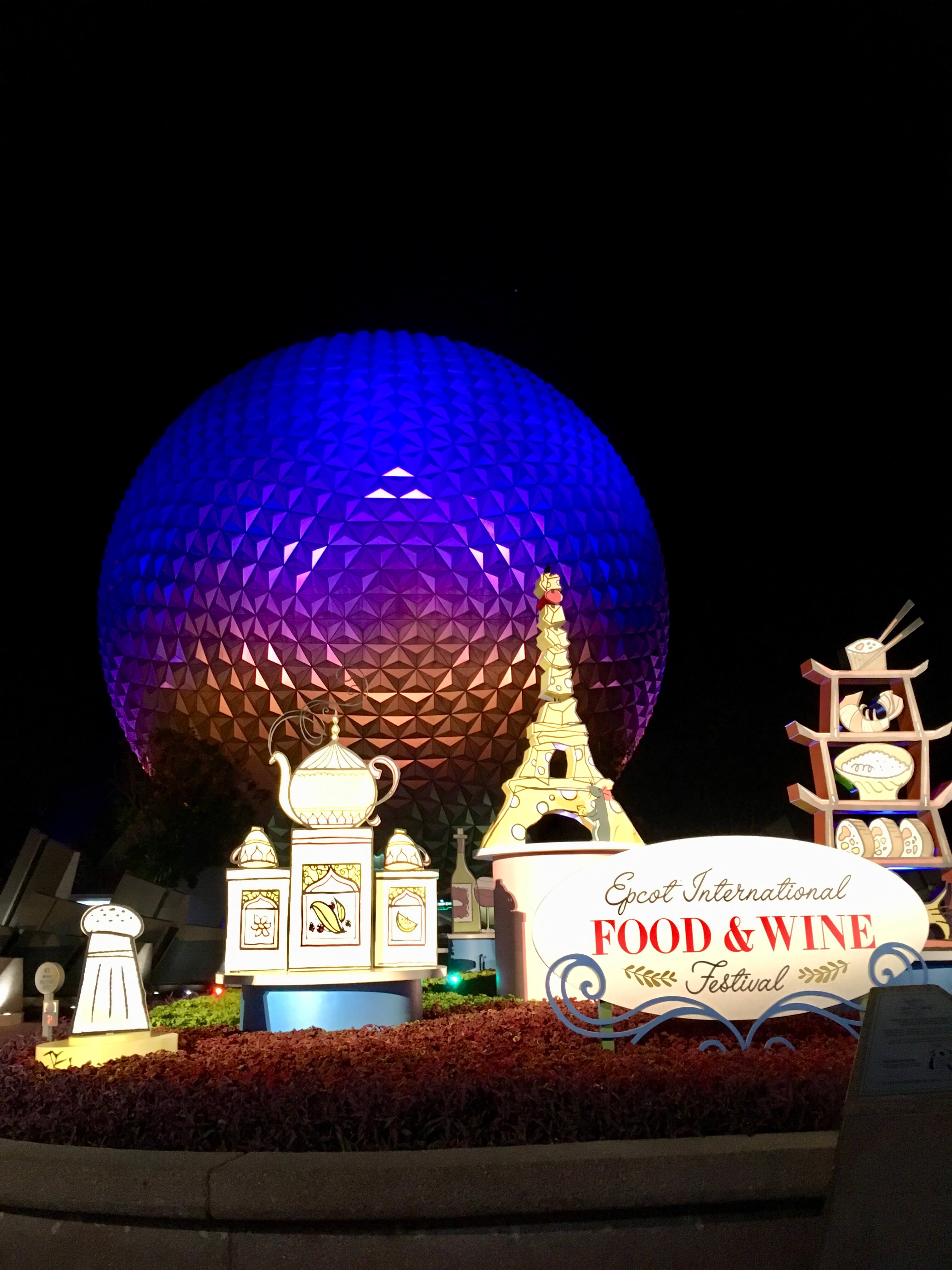 Food & Wine Spaceship Earth mit Logo
