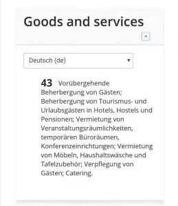 Die der Nizza-Klasse 43 zugehörigen Geschäftsfelder