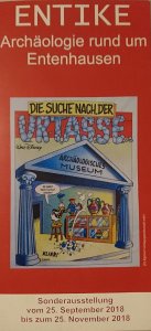 Flyer zur Sonderausstellung zu Archäologie rund um Entenhausen