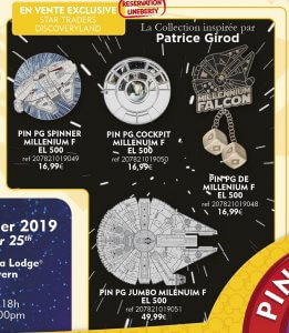 Pin-Neuerscheinungen Januar 5 Pins zum Millenium Falcon aus Star Wars