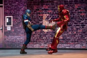 Iron Man und Captain America in der Show Super Heroes United