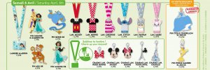 Überblick über verschiedene Pins und Pin-Lanyards, die im April 2019 erscheinen
