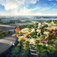 Blick von Spaceship Eart über Epcot