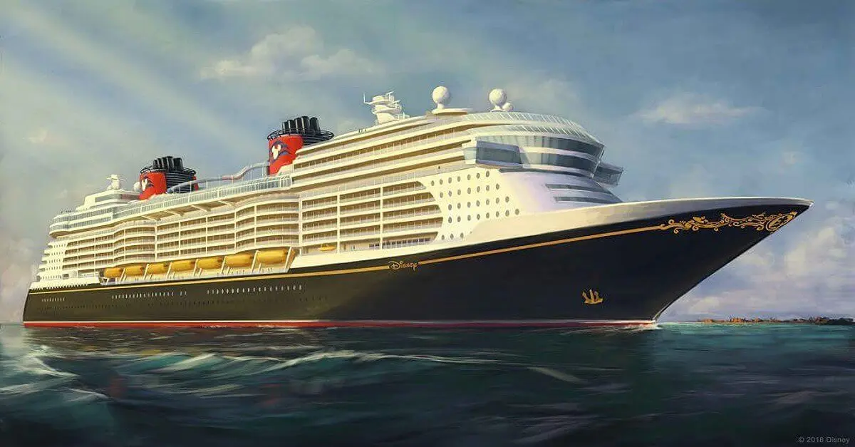Disney Cruise Line Schiff Zeichnung eines Schiffs der Disney Cruise Line auf dem Meer