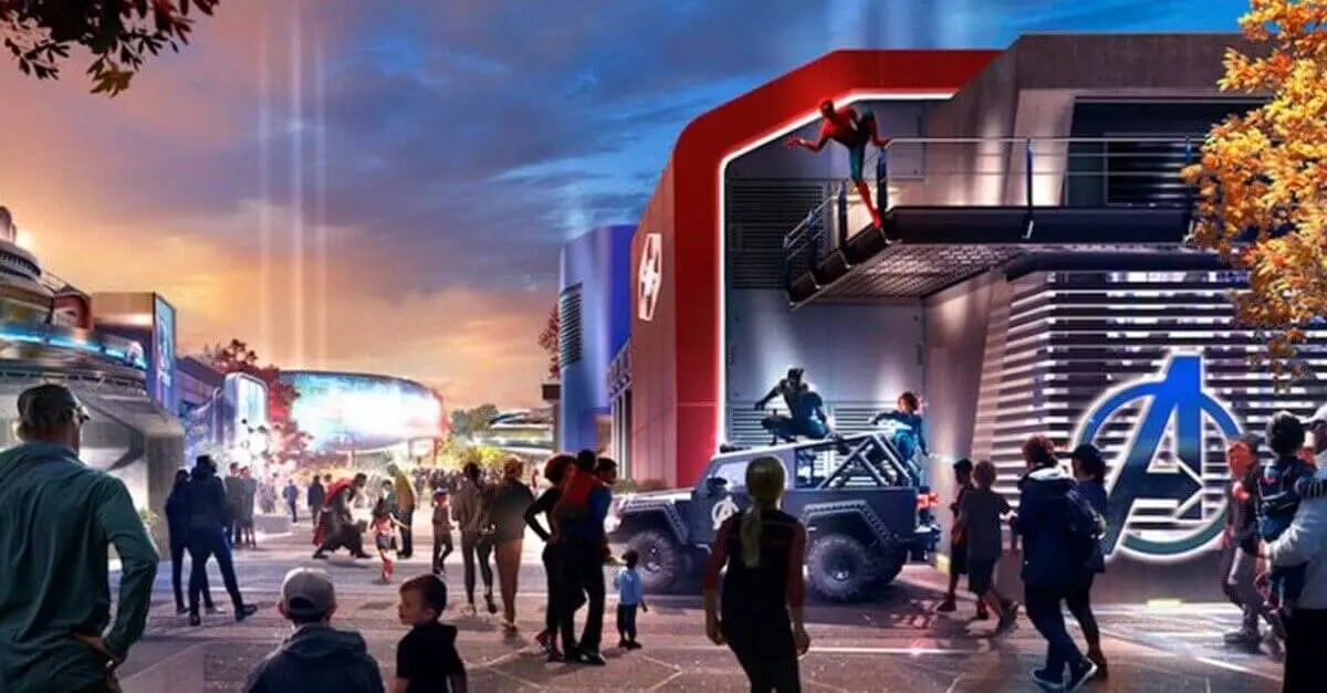Avengers Campus Concept Art Konzeptzeichnung für den Marvel Avengers Campus in Disneyland