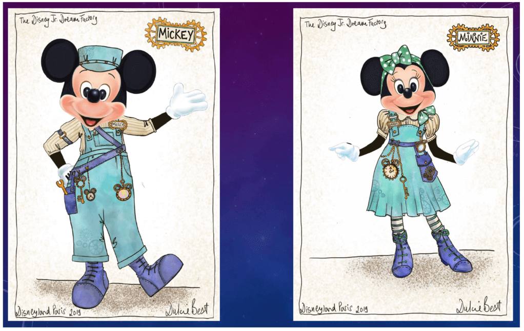 Mickey & Minnie im Steampunk-Kostüm Mickey Mouse und Minnie Mouse in neuen Kostümen für Disney Junior Dream Factory