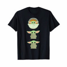 T-Shirt mit Baby Yoda als Cartoon