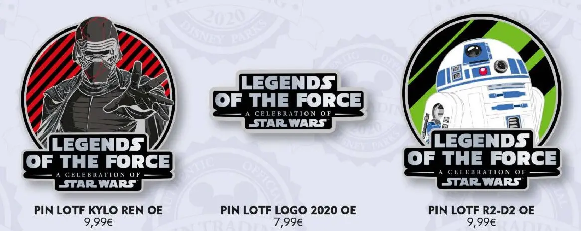 Star Wars Pins Drei Star Wars Pins auf einem Plakat