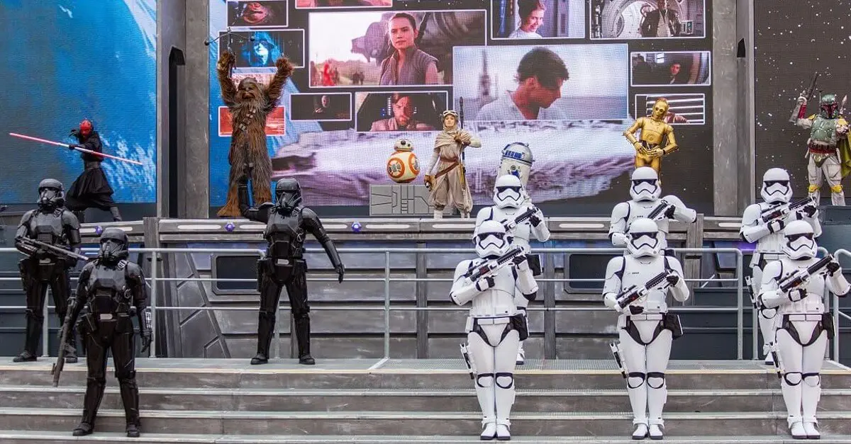 Star Wars Show Stormtrooper und Star Wars Helden gemeinsam auf der Bühne
