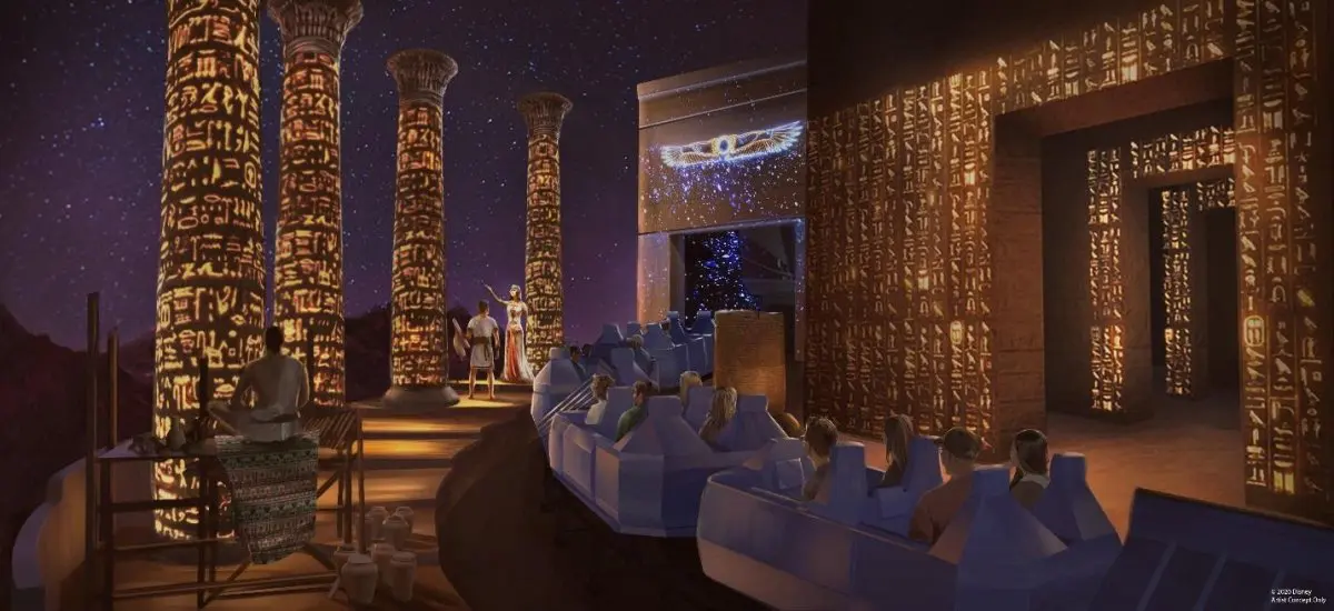 Spaceship Earth Konzeptzeichnung Konzeptzeichnung einer Szene aus dem renovierten Spaceship Earth