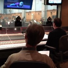 Mischpult bei Aufnahmen von Frozen Musik im Studio One, London