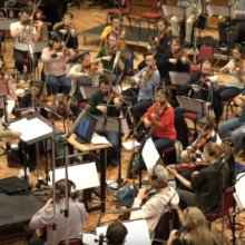 Orchester bei den Aufnahmen im Studio One, London