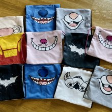 verschiedene Disneymasken nach dem Zusammennähen