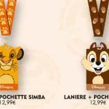 Auf einer Infografik zu den Pin-Neuerscheinungen im Oktober 2020 sind nebeneinander vier neue Pin-Lanyards mit passend gestalteten Lanyard-Täschchen abgebildet