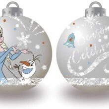 Elsa und Olaf auf einer Christbaumkugel