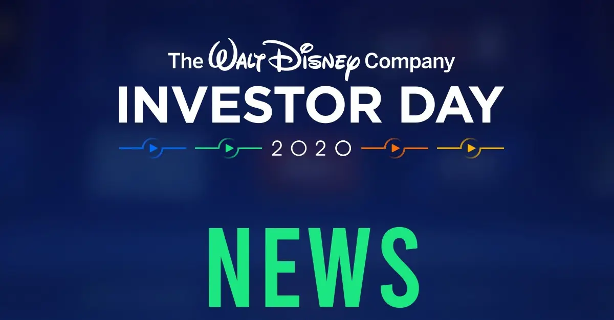 Walt Disney Company Investor Day 2020 Schriftzug mit dem Titel "The Walt Disney Company Investor Day 2020 News"