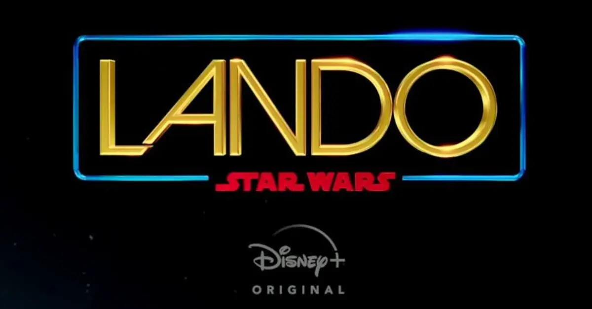 Star Wars Serie Lando Wir sehen den Slogan zur neuen Serie Lando, über Lando Calrissian, hier im Star Wars typischen schwarzen galaktischen Hintergrund.