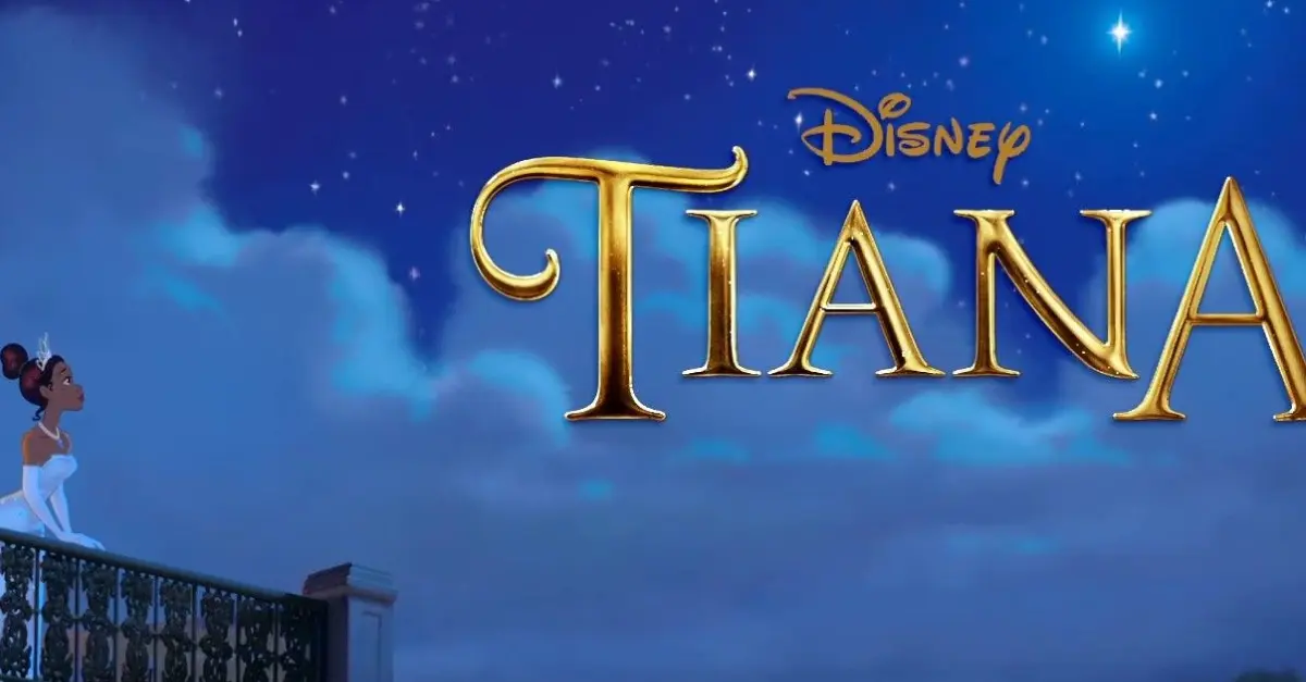 Disney Prinzessinnenserie Tiana Tiana steht auf dem Balkon und schaut hinauf zu Evangeline, dem leuchtenden Stern.