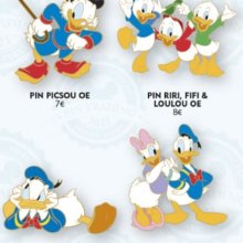 Pins mit Ducks: Dagobert Duck, Tick, Trick und Track, Donald sowie Daisy & Donald Duck