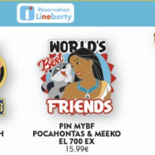 Pocahontas und Meeko auf einem Pin mit der Aufschrift 'Best Friends'
