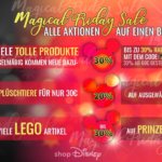 Werbegrafik mit der Übersicht über die verschiedenen Rabatte der Magical Week bei shopDisney
